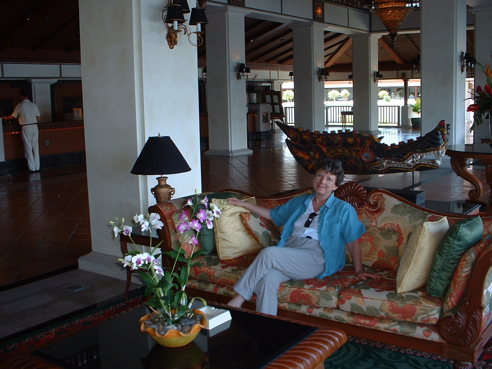 Steph in the Marriott Phuket lobby